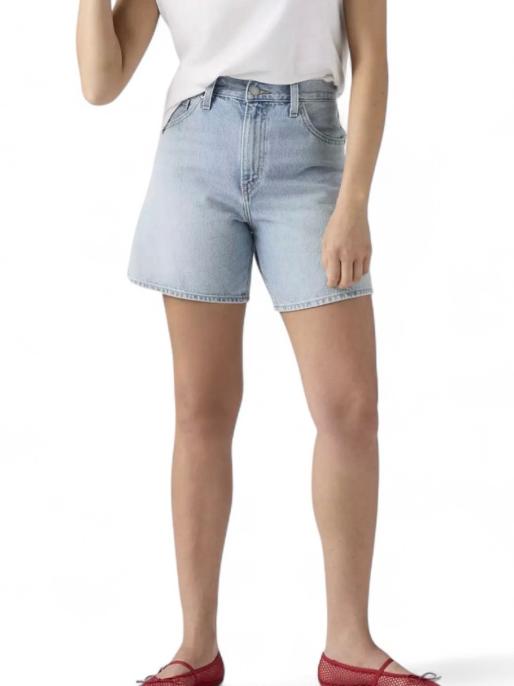 Conté High-Rise Light Blue Denim Shorts - Women